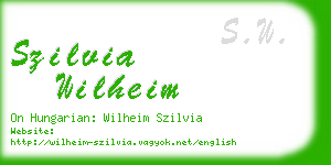 szilvia wilheim business card